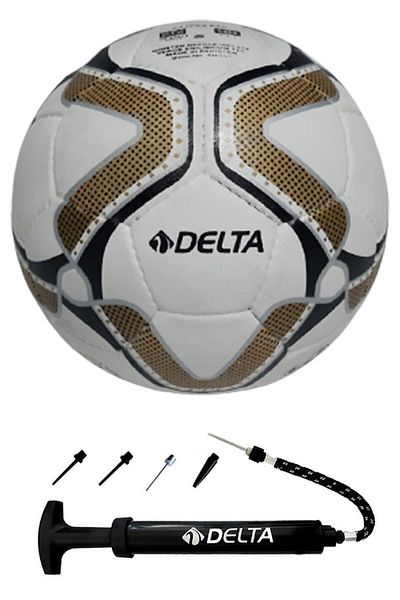 Delta Pro League Hand Stitched Size 5 Football Ball + Ball Pump