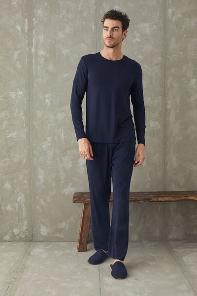 Svm Ανδρικό σετ πιτζάμες Micro Modal Crew Neck