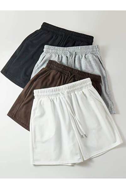 oneoff Erkek 4lü rengarenk  %100 Penye Kısa Yazlık Şort