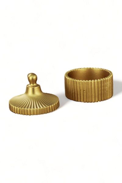 Evene Cutie decorativă multifuncțională de culoare aurie cu capac - Model 15