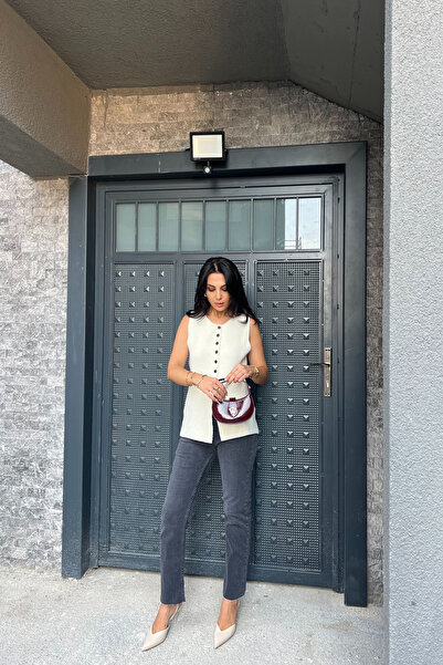 Seda Yalçın Atelier Καπνιστό Χρώμα - Κομμένο Πόδι Boy Fit Jean