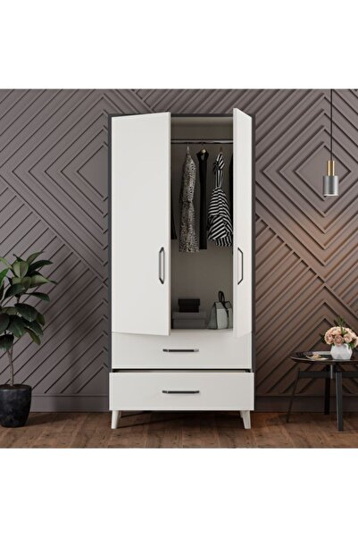 Chancolye Era Elbise Dolabı 2 Kapaklı 2 Çekmeceli