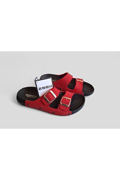 Esem New Trend Red Double Buckle Full Orthopedic Slippers