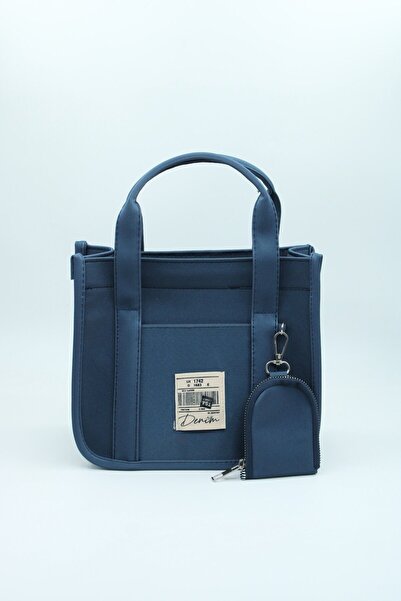 LASSO Kadın Lacivert Organik Kanvas Kumaş El Ve Omuz Çantası
