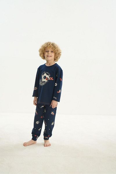 Sevim Set de pijamale pentru băiat bleumarin - mânecă lungă C3T3N7O8