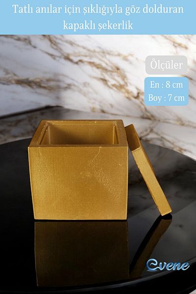Evene Gold Colored Lid Sugar Bowl Dragee - Model 18