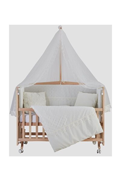 G&G baby Crib Sleeping Set Dream Cream Luxury 60*120 Cm Including Mosquito Net and Metal Hanger