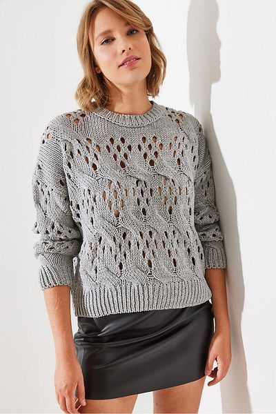Bianco Lucci Durchbrochener Damenpullover – Modell 20246200