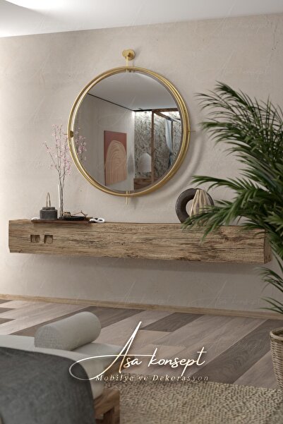 ASA KONSEPT Istanbul Gold Kablosuz Ledli Ayna, Metal Dekoratif Hol Duvar Salon Mutfak Banyo Wc Ofis Aynası