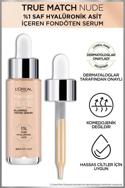 L'Oreal Paris True Match Nude Serum Fondöten 0 5 2 Very Light