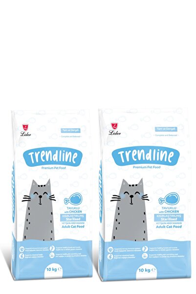 Trendline Kısırlaştırılmış Yetişkin Kedi Maması 10 kg (2 Adet)