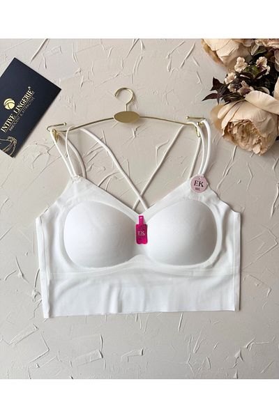 İntive Lingerie Sutien push-up din spandex importat - Carma Spate încrucișat decoltat, fără sârmă din mătase de gheață