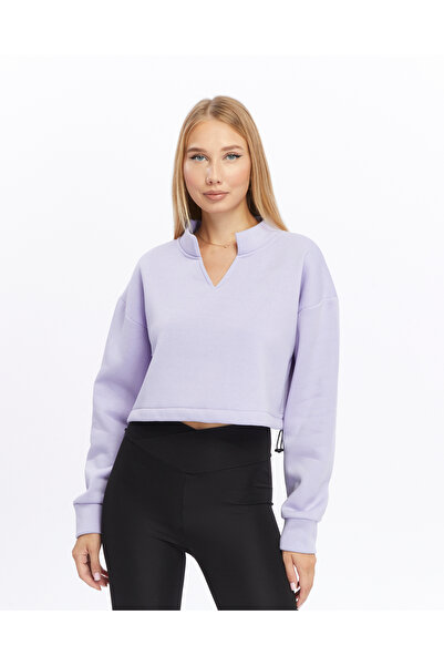 Bella Dossi Полярна та м'яка товста внутрішня частина V-подібний комір Кроп-светр