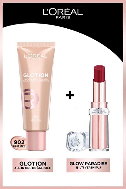L'Oreal Paris Glotion All-In-One Doğal Işıltı 902 & Glow Paradise Balm-in-Lip...