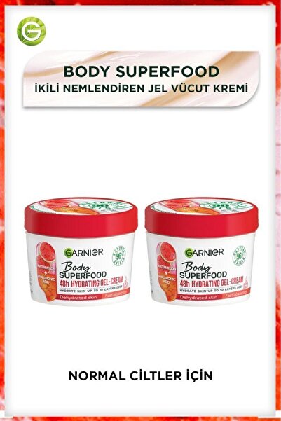 Garnier 2'li Body Superfood Nemlendiren Jel Vücut Kremi [karpuz Hyaluronik Asit] 380ml
