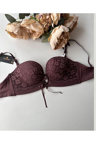 İntive Lingerie Marissa Imported Lace Hand Cup Double Push-up Σουτιέν σιλικόνης με λουράκι/χωρίς λουράκι