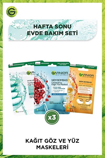 Garnier Hafta Sonu Evde Bakım Kağıt Yüz Maske Seti