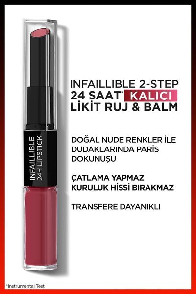 L'Oreal Paris L'oréal Paris Infaillible 2-step 24 Saat Kalıcı Likit Ruj & Balm - 804 Metro-proof Rose