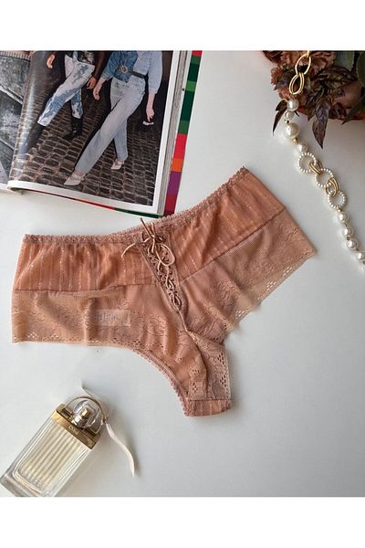 İntive Lingerie Serena Glittery Brazilian Thong με λεπτομέρεια δαντέλας στην πλάτη