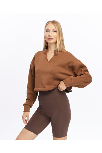 Bella Dossi Поларна и мека дебела блуза с V-образно деколте