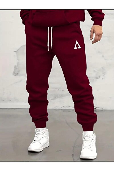 CAST COLLECTİON Men's Red Symbol Patterned Tracksuit