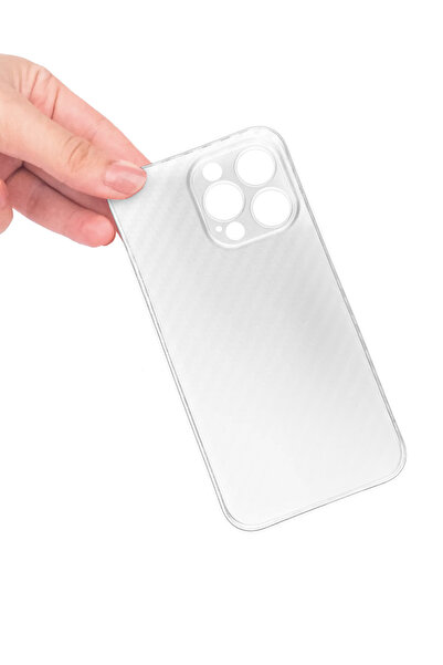 bast iPhone 14 Pro Telefon Kılıfı Carbon Beyaz