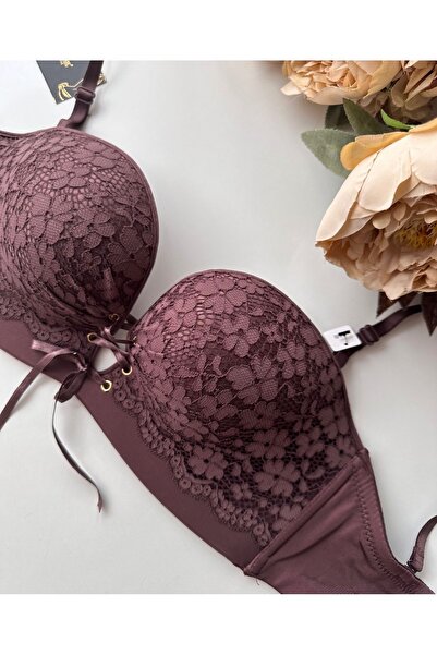 İntive Lingerie Marissa Imported Lace Hand Cup Double Push-up Σουτιέν σιλικόνης με λουράκι/χωρίς λουράκι