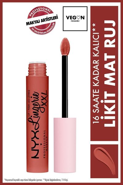 NYX Professional Makeup Lip Lingerie Xxl Mat Likit Ruj Peach Flırt