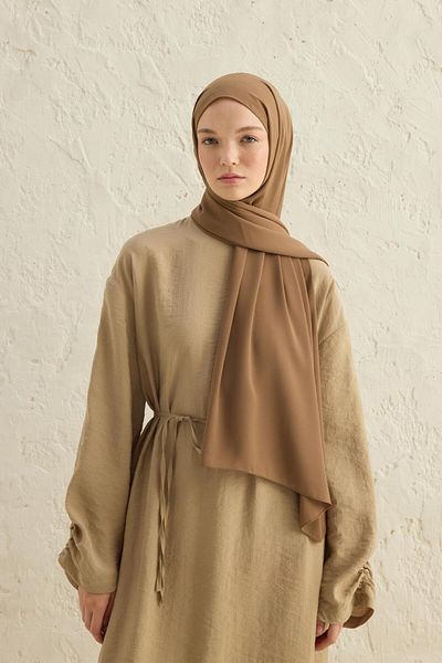 Qef Mocha Daily Crepe Shawl