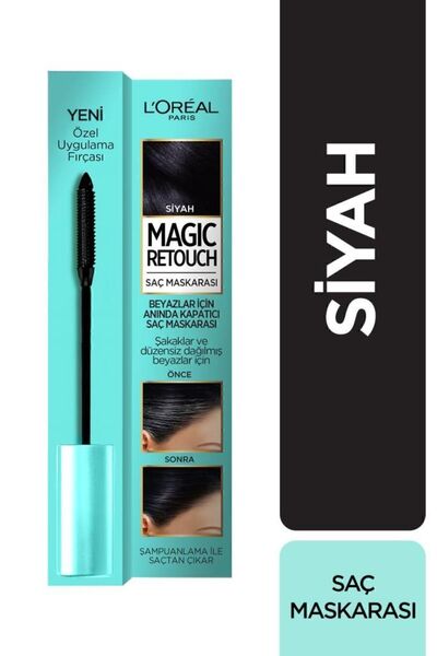 L'Oreal Paris L’oréal Paris Magic Retouch Beyazlar Için Anında Kapatıcı Saç Maskarası Siyah