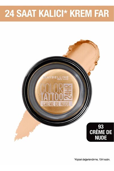 Maybelline New York Color Tattoo 24h Mat Göz Farı - 93 Creme De Nude - Açık Bej