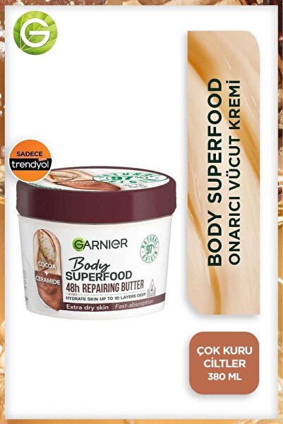 Garnier Body Superfood Onarıcı Vücut Kremi [kakao Seramid] 380ml - Çok Kuru Ciltler