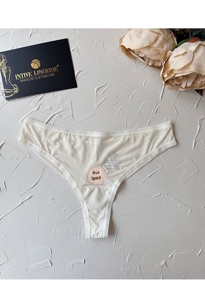 İntive Lingerie Intive Fk Imported Ice Silk Net Cotton Breathable Daily Use Comfortable Thong-2927