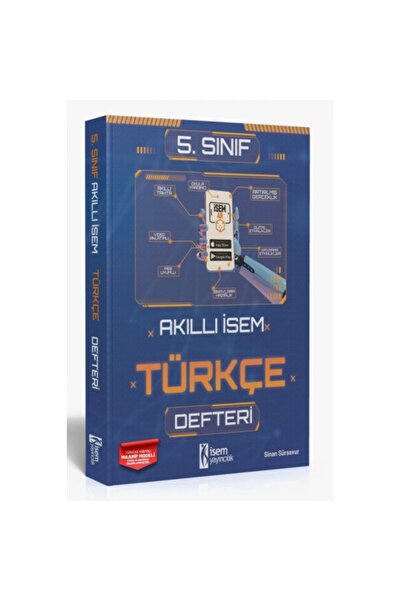 İsem Yayıncılık 2025 Akıllı İsem 5.Sınıf Türkçe Defteri Ayraç Hediyeli