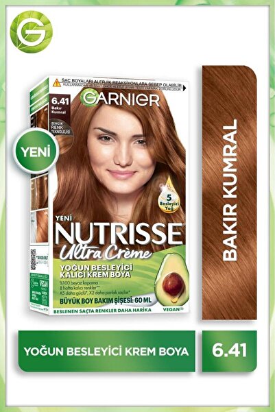 Garnier Nutrisse Yoğun Besleyici Kalıcı Krem Saç Boyası 6.41 Bakır Kumral