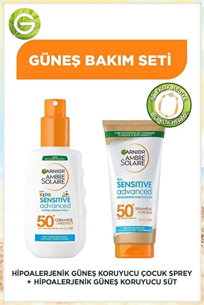 Garnier Ambre Solaire Sensitive Advanced Güneş Koruyucu Süt Gkf50 175 Ml& Çocuk Sprey Gkf50 150 ml