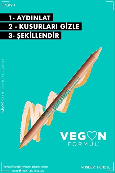 NYX Professional Makeup Wonder Pencil Çift Taraflı Aydınlatıcı & Kapatıcı Kalem - Deep