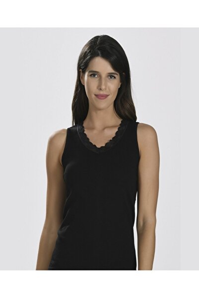 İntive Lingerie NBB V-Neck Lace Ribbed Cotton Undershirt -678