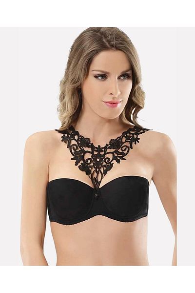 İntive Lingerie Σουτιέν Push-up Strapless NBB - Αξεσουάρ δαντέλας με λαιμό, μοντέλο 3692