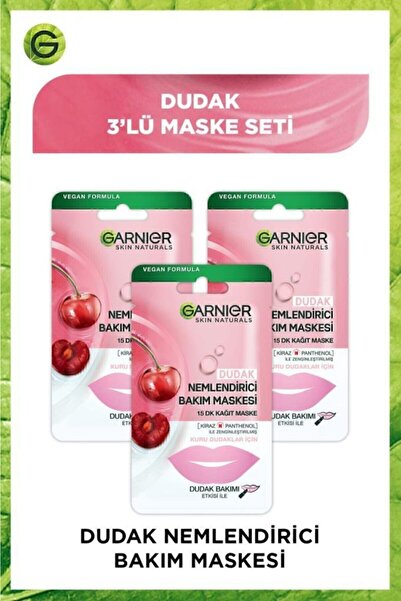 Garnier Dudak Nemlendirici Bakım Maskesi 3'lü Set
