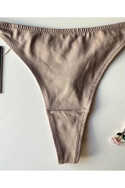 İntive Lingerie Γυναικείο στρινγκ καθημερινής χρήσης Perra 97% βαμβάκι (Μαύρο-Βιζόν)