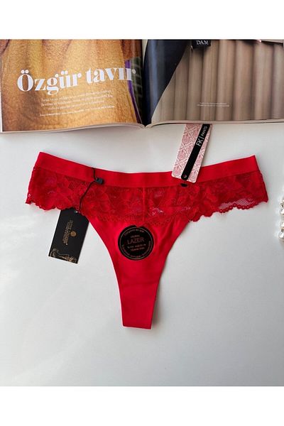 İntive Lingerie Original Laser Cut Superior Quality Spandex Invisible Seamless Lace Thong - 2801