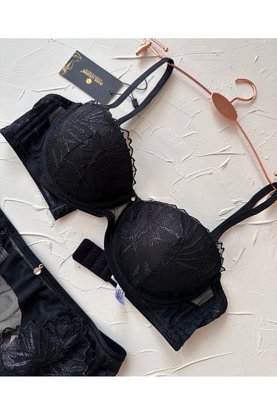 İntive Lingerie Σετ καλτσοδέτα με σουτιέν Le Jardin Isabelle Tulle Brodeli Silicone Push-up-5000