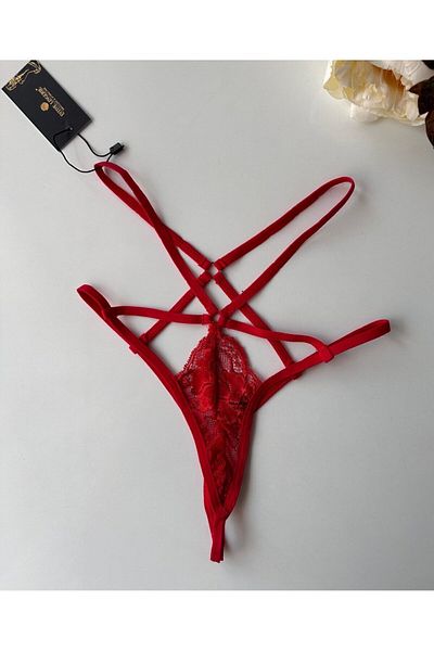 İntive Lingerie Women's Lace High Waist Fancy String/Panty - 102