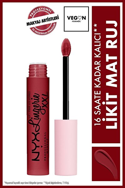 NYX Professional Makeup Lip Lingerie Xxl Mat Likit Ruj Its Hotter