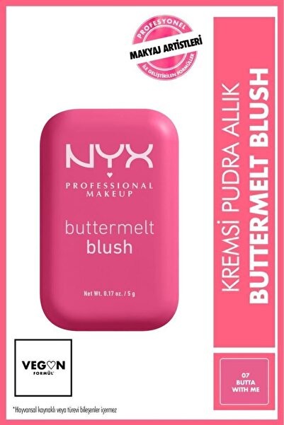 NYX Professional Makeup Buttermelt Blush Kremsi Pembe Pudra Allık - 07 Butta With Me