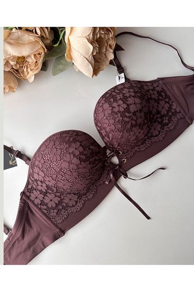 İntive Lingerie Marissa Imported Lace Hand Cup Double Push-up Σουτιέν σιλικόνης με λουράκι/χωρίς λουράκι