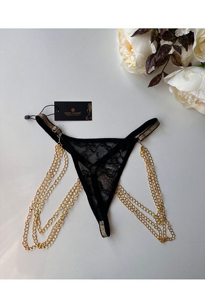 İntive Lingerie Γυναικεία χρυσή αλυσίδα ρυθμιζόμενη Fancy String 101-GOLD