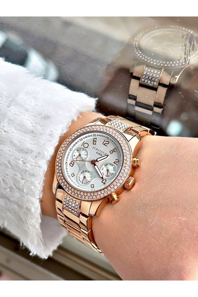 Fontenay Rose Color Functions Active Stone Women's Wristwatch Fn-4022.2Rsr