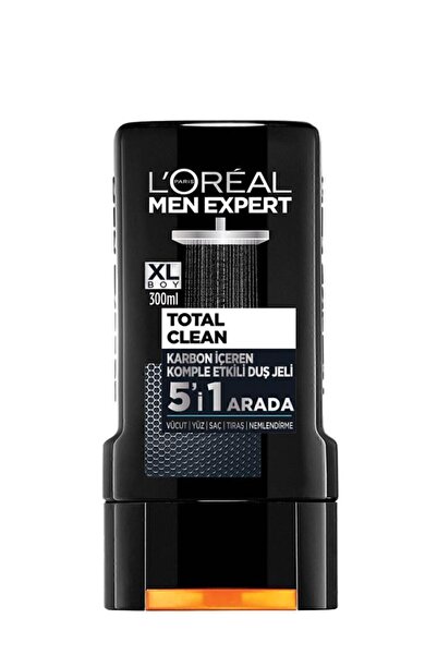 L'Oreal Paris Men Expert Total Clean 5'i 1 Arada Kömürlü Duş Jeli 300 Ml 3'lü Set